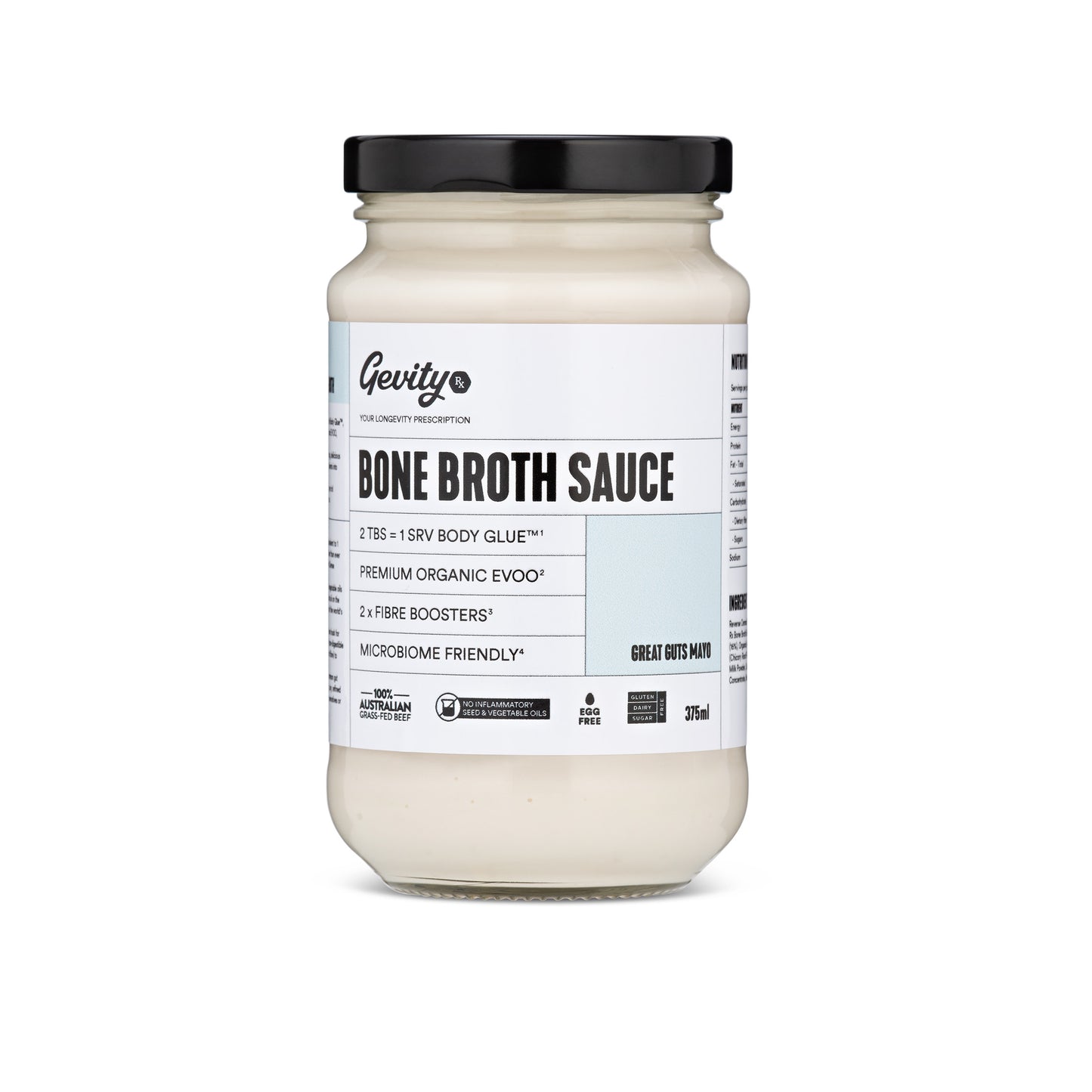 Gevity RX Bone Broth Sauce Great Guts Mayo