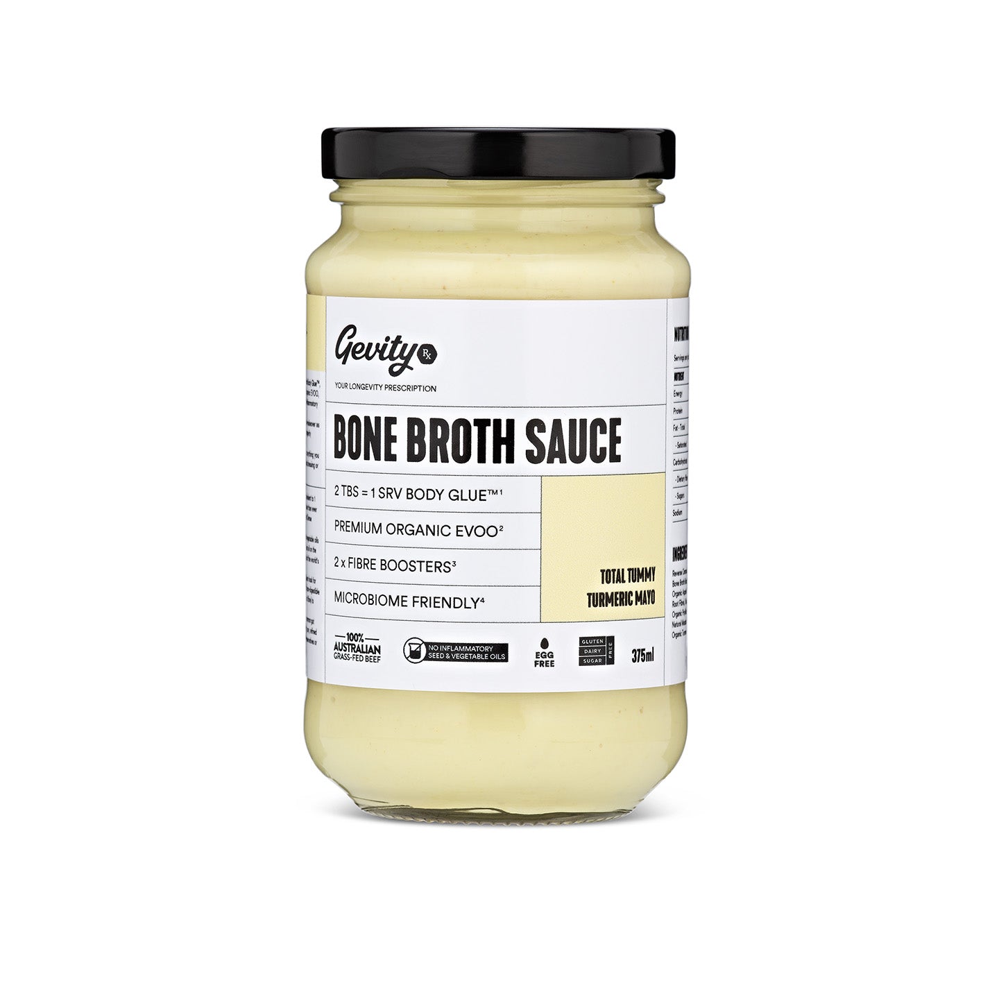 Gevity RX Bone Broth Sauce Total Tummy Tumeric Mayo